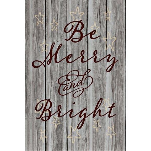 Dexsa Be Merry And Bright Wood Plaque with Words Quote (6 x 9 Inches)