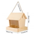 thumbnail image 4 of Moxufan Wooden Bird Feeder Outside Hanging Wild Bird Feeder House Squirrel Proof Bird Feeder Mealworm Feeder for Cardinals Finches Bluebird, 4 of 9
