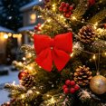 thumbnail image 5 of Christmas Wreath Bow, Christmas Tree Bows Xmas Bows Decoration Bows- Christmas Tree Pendants And Ornaments, 5 of 5