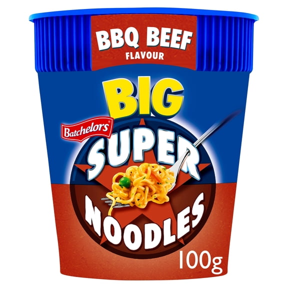 Batchelors Big Super Noodles Bbq Beef Flavoured 100G, Imported from Britain