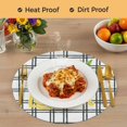 thumbnail image 4 of Summer Lemon Watercolor Round 15 Inch Placemats Set of 8, Geometric Black Line Plaid HeatResistant Non Slip Place Mats for Dining Table, Wipeable Braided Kitchen Table Mats for Housewarming, 4 of 9