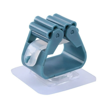 

Firstany Wall Mounted Mop Holder Bathroom Toilet Lavatory Broom Mop Gripper Adhesive Wall Hanger Dark Blue