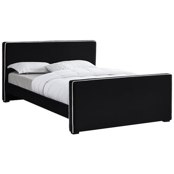 Meridian Furniture Dillard Black Velvet Full Bed