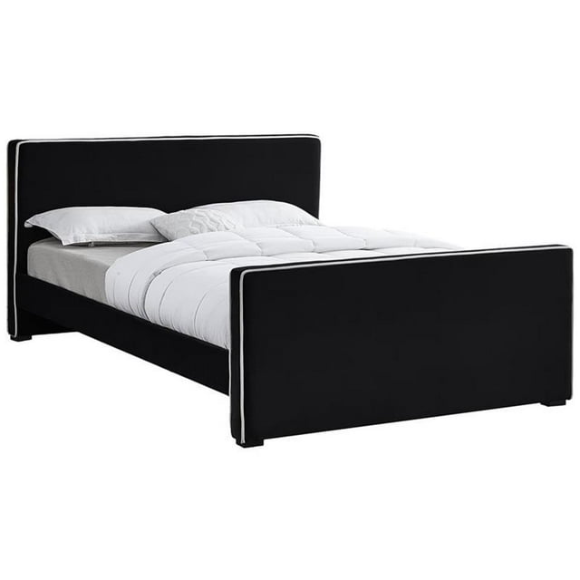 Meridian Furniture Dillard Black Velvet Queen Bed