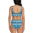 thumbnail image 3 of Kdxio Sea Underwater Animals Print Women's 2 Piece High Waisted Wrap Spaghetti Strap Summer Swimsuit Bikini Set-Large, 3 of 7