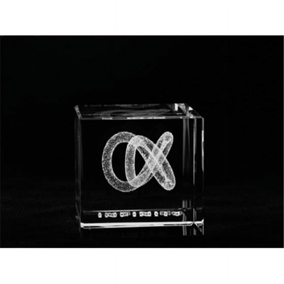 Asfour Crystal 1159-50-14 2 L x 2 H x 2 W in. Crystal Laser-Engraved Infinity Miscellaneous Laser-Cut
