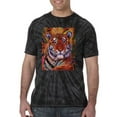 thumbnail image 2 of Wild Bobby, Colorful Painted Tiger, Animal Lover, Tie-Dye Tees, Spiral Black, Large, 2 of 3
