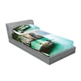 thumbnail image 2 of Ambesonne Tropical Fitted Sheet & Pillow Sham Set, World Seascape Shore, Twinxl, Multicolor, 2 of 2