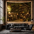 thumbnail image 6 of Library Nestled Living with Hollow Enormous Ancient Tree, Mystical Fantasy for Space Lovers, Galaxy Room Decor, Mother'S Day Gift, Tapestry Wall Hanging for Bedroom and Dorm, 6 of 7