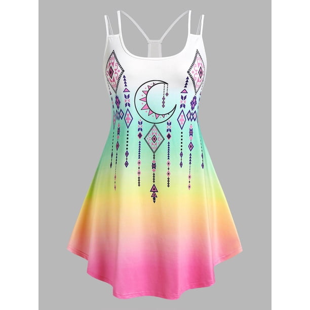 Tank Top de Talla Extra con Estampado de Dreamcatcher Rosegal Camisetas sin mangas de talla grande