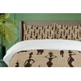 thumbnail image 4 of Ambesonne Afro Duvet Cover Sets, Woman Geometric, 2-Queen, Brown and Tan, 4 of 7