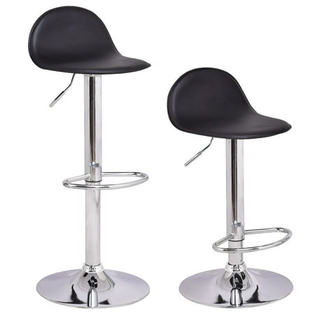 Costway Set of 2 Swivel Bar Stools Modern Adjustable Height Diner Seat Chairs