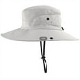 thumbnail image 2 of DXSTAR Women's Ponytail Sun Hat UV Protection Foldable Mesh Wide Brim Beach Fishing Hat , Pure Beige, 2 of 7