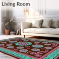thumbnail image 2 of ODIKA 4'x6' Machine Washable Non-Slip Area Rug, Intricate Medallion Symmetrical Oriental Design High Traffic Rug with Pad, Brown, 660091, 2 of 8