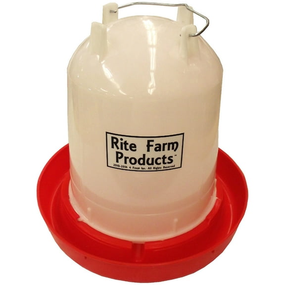 LARGE RITE FARM PRODUCTS HD 2.65 GALLON CHICKEN WATERER & HANDLE POULTRY CHICK