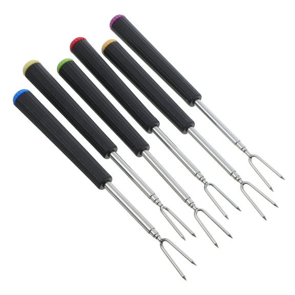 BEADCEST Smores Stick Fondue Sticks Assorted Color Stainless Steel 6Pcs For Barbecue