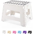 thumbnail image 1 of Folding Step Stool - Height Premium Heavy Duty Foldable Step Stool for Kids Kitchen Garden Bathroom Camping Stepping Stool -, 1 of 9