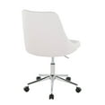 thumbnail image 3 of DeeHome Marche Contemporary Swivel Task Chair with Casters in Chrome Metal and White Faux Leather by LumiSource, 3 of 6