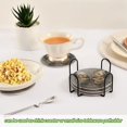 thumbnail image 4 of 6 Pcs Drink Coasters with Holder 3.94in Woven Coasters for Drinks Silver and Black Butterfly Coaster Set for Protection Table, 4 of 7