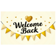thumbnail image 2 of LUUFILx Welcome Back Banner Glitter Heart Chevron Flags Party Decoration Backdrop Event School Office Homecoming Background Holiday Celebration Decor, 2 of 7