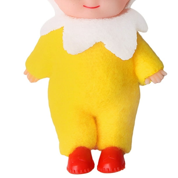 Muñecos de elfos de Navidad para bebés, duende en miniatura de fieltro de PVC para niños, regalos de Navidad (amarillo) Likrtyny Para estrenar
