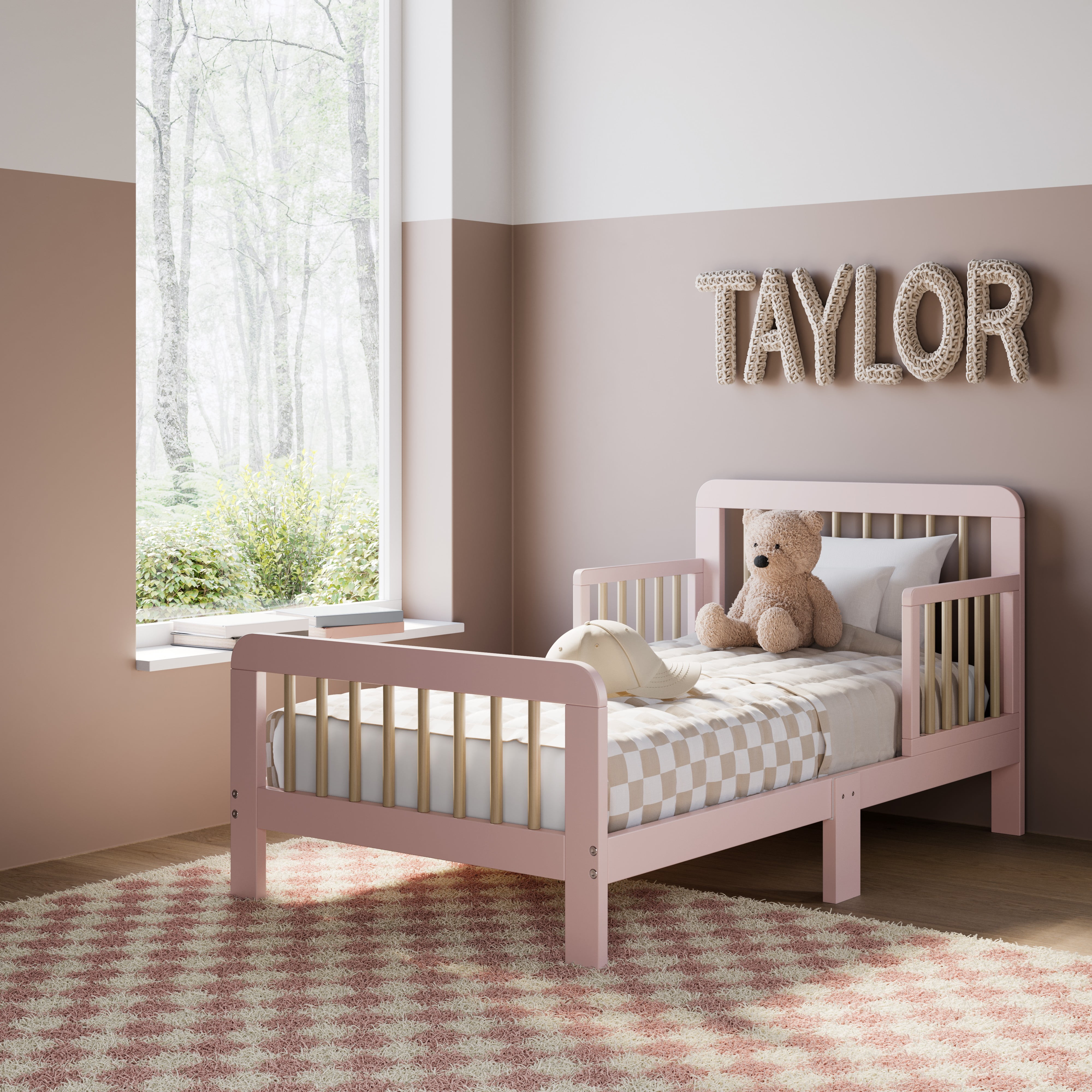 Storkcraft Pasadena Toddler Bed, Blush with Driftwood