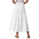 thumbnail image 3 of Falda Maxi Boho de Cintura Alta INSPIRE CHIC para Mujer, Falda Larga Casual de Verano Blanca M, 3 of 6