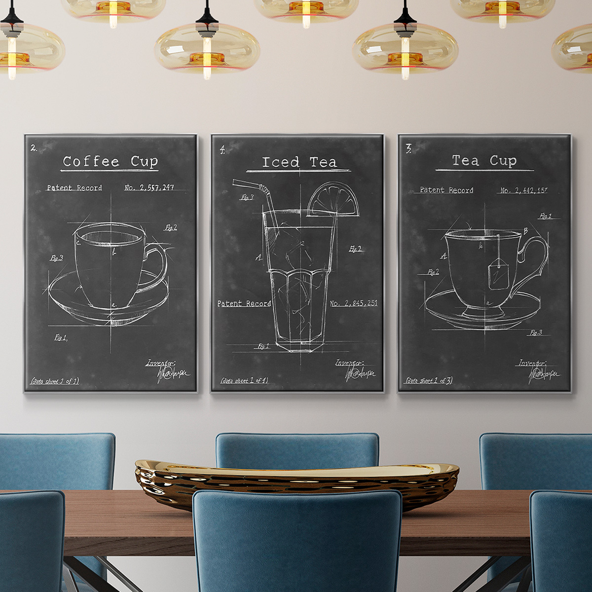 Morning Routine I - Framed Premium Gallery Wrapped Canvas L Frame 3 Piece Set - Ready to Hang