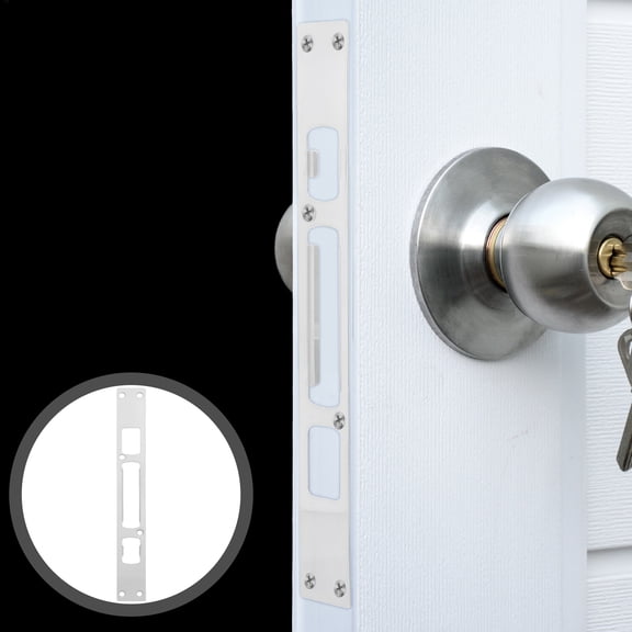 LOLIPPYY 2-Pack Stainless Steel Door Striker Plates for Front Door Security Reinforcement with Simple and Quick Installation