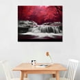 thumbnail image 2 of GOSMITH Home Wall Art Décor of Wide Waterfall and Red Leaves,Maple Leaves Canvas Prints Pictures Painting Artwork,Beautiful Black White and Red Landscape Paintings, 2 of 4