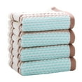 thumbnail image 1 of Pidada 100% Cotton Striped Pattern Hand Towels for Bathroom Set of 4 (Brown), 1 of 8