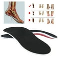 thumbnail image 4 of Foot Pad Orthotic Insole Flatfoot Orthotic Insole Arch Support Insole Unisex Flatfoot Orthotic Insole Arch Support Plantar Fasciitis Pain Relief Correction Foot PadRed BottomBlack, 4 of 8