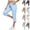 34# Sky Blue, variant on Women's Cargo Capris Cotton Pants with Button Pockets Elastic Waist Lightweight Cute Hiking Casual Pant for Summer (White,S)
