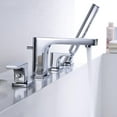 Bathtub Faucet, All Copper Hot and Cold Water Mixer Tap, 4Hole 3Hole