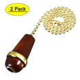 thumbnail image 1 of Uxcell 12 pulgadas Cadena de Tirar Perilla de Madera de Nogal Cobre para Iluminación Ventiladores Accesorios de Luz 2 Paquete, 1 of 6