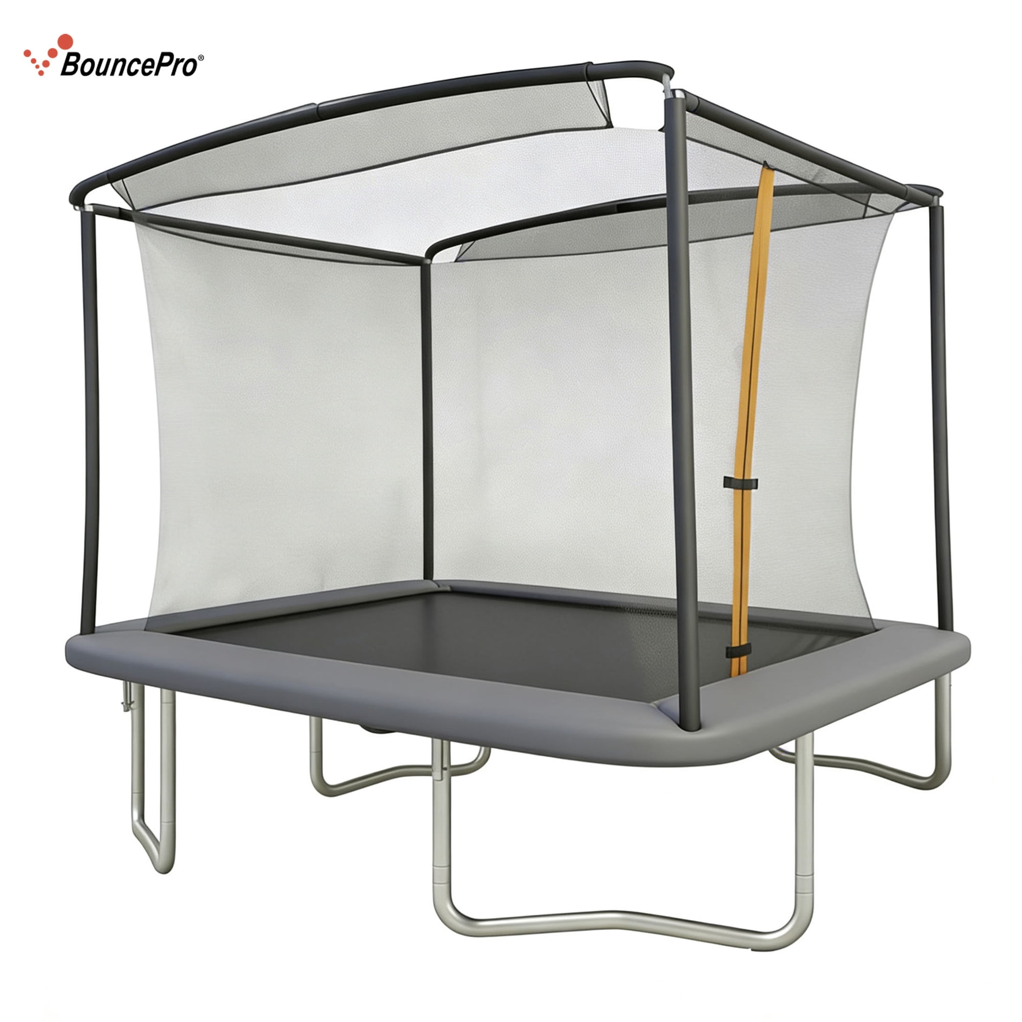 Sportspower BouncePro 6x8ft Trampoline Meets ASTM Safety Standards, Easy-Fold Storage, Heavy-Duty Rust-Resistant Steel Frame, UV-Resistant Jump Mat & Safety Net