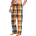 thumbnail image 6 of Rocae Warm Orange Plaid Mens Pajama Pants Pj Pants Mens Lounge Pants-Small, 6 of 6