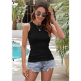 thumbnail image 5 of Women'S Round Neck Ribbed Slim Fit Vest Black S, 5 of 9