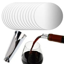 MODANU 50 Pcs Wine Pourer Disc, 2.95in Wine Pourer and Stopper Reusable Wine Bottle Pouring Disc Thin Drip Stop Pour Spout Card for Wine Beverage Beer Liquid Dispenser (Silver)