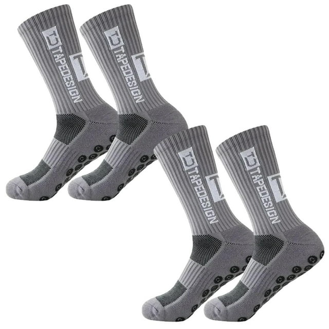 Medias Deportivas SpotGrey 2Pares Gris 6-12.5US TapeDesign Calcetines Tubo Medio Algodón.