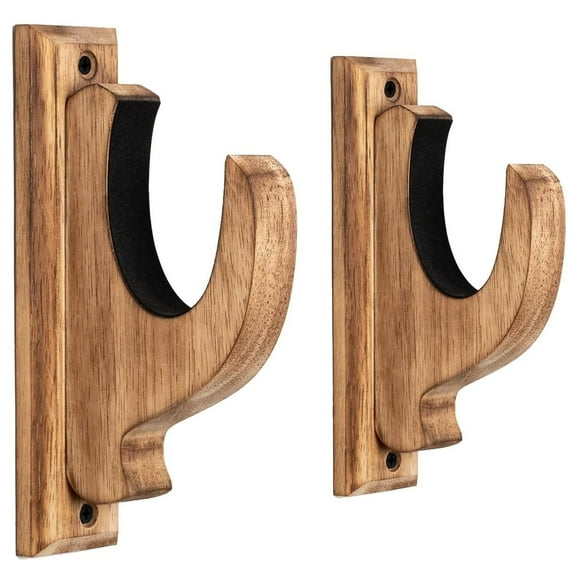 JSEMOY  Real Wood Gun Rack Wall Mount Holder for Firearms, Vintage Gun Display-2PCS