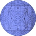 thumbnail image 1 of Ahgly Company Machine Washable Indoor Round Oriental Blue Industrial Area Rugs, 8' Round, 1 of 4