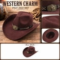thumbnail image 5 of Clossjun Western Cowboy Hat for Men Women Classic Roll Up Fedora Caps with Buckle Belt Outdoor Activity Beanies Fashion Head Wear, 5 of 6