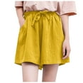 thumbnail image 6 of TTUHYWXI Womens Casual High Waist Cargo Shorts with Pockets Summer Short Hot Pants (Yellow, M), 6 of 6