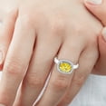 thumbnail image 4 of Pompeii 2.26Ct Oval Citrine & Diamond Halo Ring 10K White Gold (I/J,I1-I2), 4 of 5