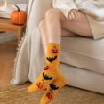 thumbnail image 6 of Halloween Mid Calf Fuzzy Socks for Women Thickened Plush Warm Knit Crew Socks with Novelty Style Soft Cushioned Perfect for Fall Winter Indoor Use and Home Lounging A, 6 of 6