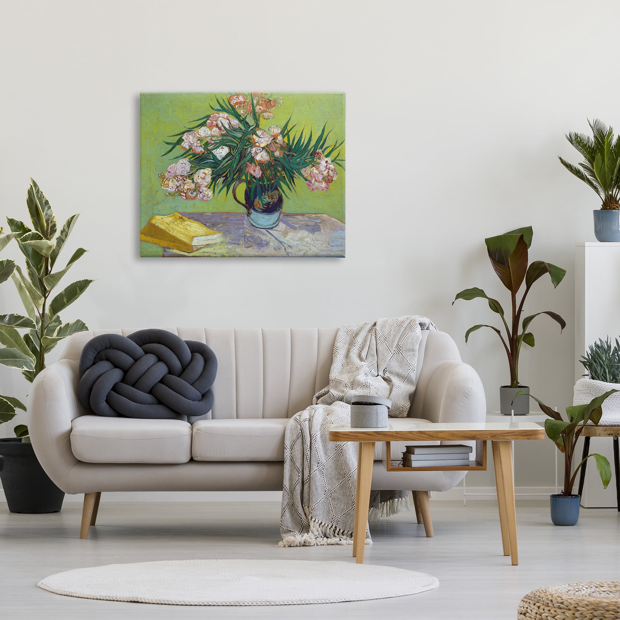 Stupell Industries Classic Flowers & Books Botanical & Floral Painting Gallery Wrapped Canvas Art Print Wall Art, 40 x 30