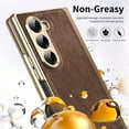 thumbnail image 6 of Dteck Case for Samsung Galaxy Z Fold 6,Luxury Leather Built-in Screen Protector Case Shockproof Electroplated Hard PC Bumper Cover for Galaxy Z Fold 6 5G,Brown, 6 of 12