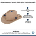 thumbnail image 4 of David & Young  Courduroy Cowboy Hat with Braided Suede Hat Band (Women), 4 of 4