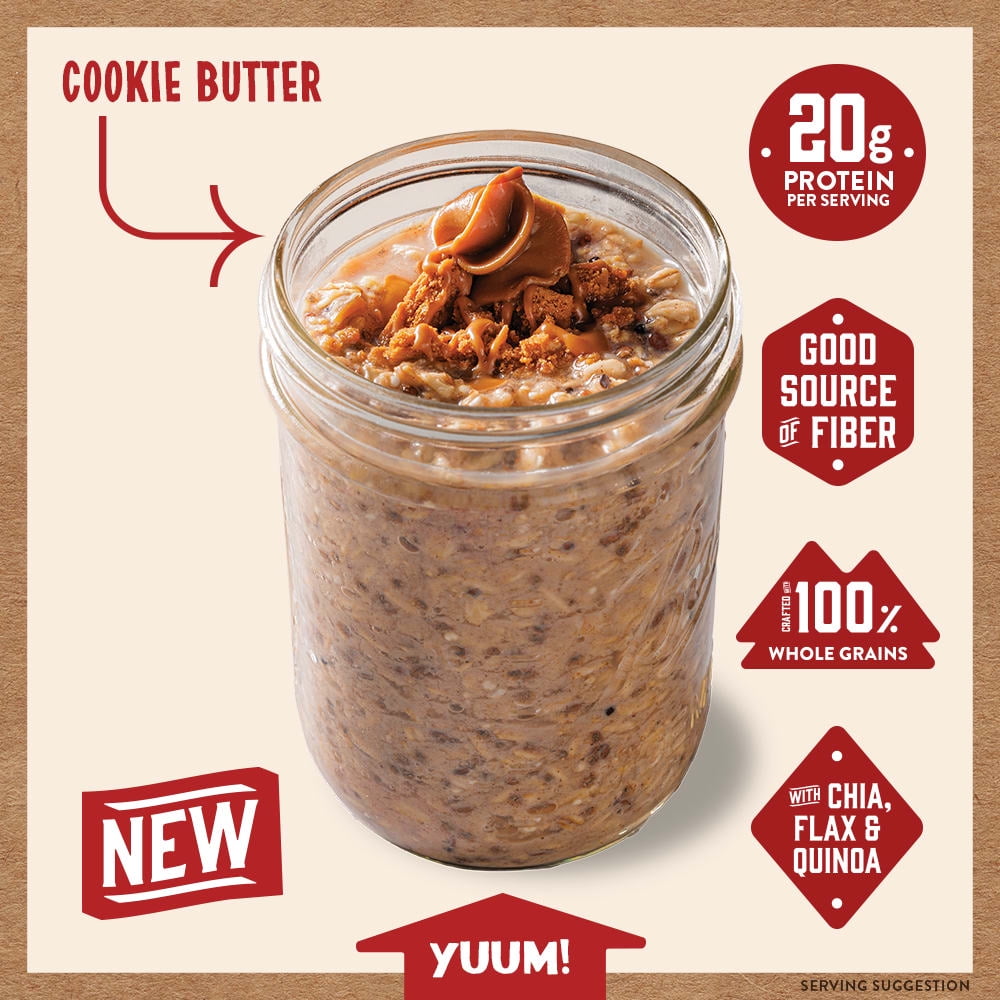 (9 pack) Kodiak Protein-Packed Cookie Butter Overnight Oats, 2.47 oz
